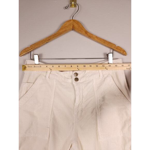 Pilcro by Anthropologie Corduroy Utility Pants Size 31 Ivory Cream Straight Leg - Picture 7 of 16